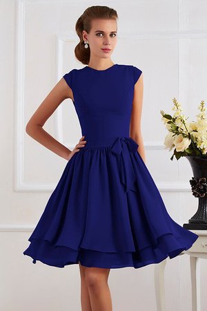 Robe demoiselle d'honneur bref brillant au niveau de genou ceinture en chiffon