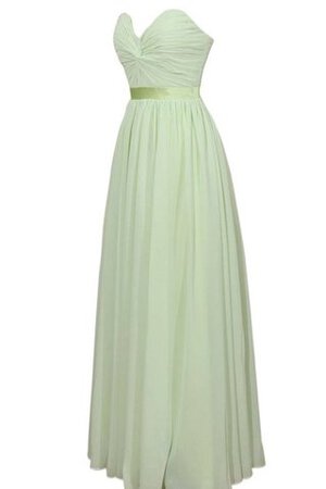 Robe demoiselle d'honneur a-ligne fermeutre eclair ruché manche nulle avec chiffon