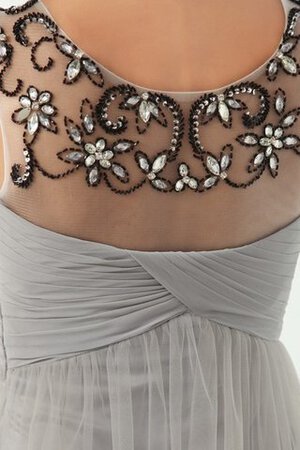 Robe mère de mariée modeste de tour de ceinture empire encolure ronde avec perle ligne a