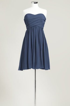 Robe demoiselle d'honneur bref plissage avec chiffon ruché col en forme de cœur