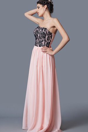 Robe de soirée de bustier appliques fermeutre eclair ligne a avec décoration dentelle