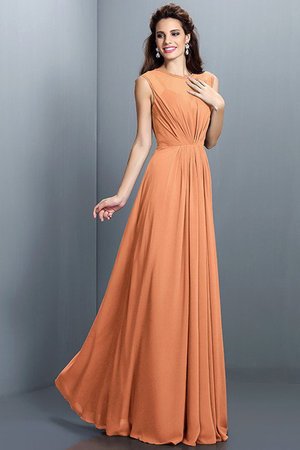 Robe demoiselle d'honneur naturel longue elevé avec fronce de princesse