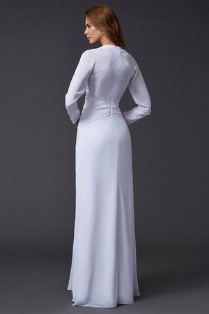 Robe de bal avec chiffon fermeutre eclair avec manche longue ruché jusqu'au sol