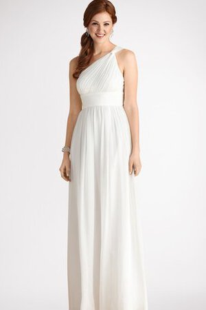 Robe demoiselle d'honneur chic d'épaule asymétrique ruché avec chiffon