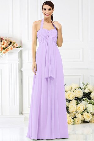 Robe demoiselle d'honneur longue en chiffon dénudé de princesse avec fronce