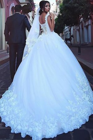 Robe de mariée incroyable de traîne courte de mode de bal textile en tulle manche nulle