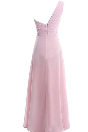 Robe demoiselle d'honneur plissage avec chiffon d'épaule asymétrique ligne a ruché