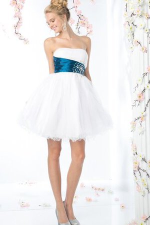 Robe de graduation moderne de bustier ruché fermeutre eclair avec perle