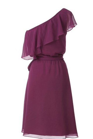 Robe demoiselle d'honneur bref naturel avec chiffon avec fronce manche nulle