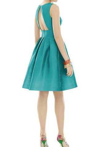 Robe demoiselle d'honneur courte en satin noeud ligne a manche nulle