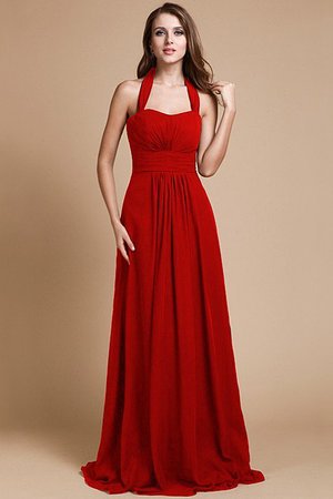 Robe demoiselle d'honneur fermeutre eclair de lotus dénudé manche nulle en chiffon