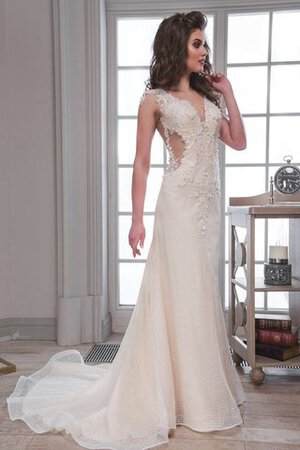 Robe de mariée naturel maillot col en v foncé jusqu'au sol v encolure