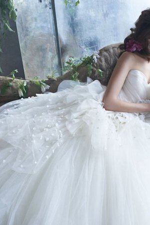 Robe de mariée naturel col en forme de cœur jusqu'au sol de mode de bal textile en tulle