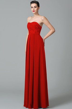 Robe demoiselle d'honneur longue en chiffon de col en cœur manche nulle a-ligne