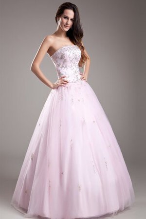 Robe de quinceanera de mode de bal de bustier en organza avec perle textile en tulle