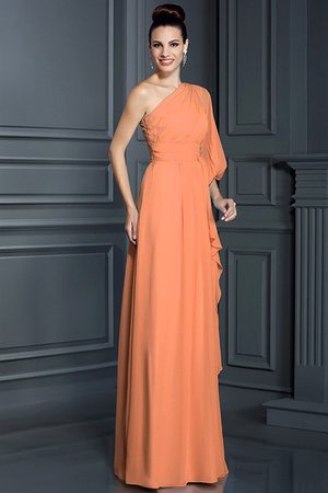 Robe demoiselle d'honneur longue gaine en chiffon avec manche 3/4 jusqu'au sol