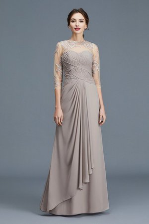 Robe mère de mariée naturel de princesse avec manche 3/4 ligne a de lotus