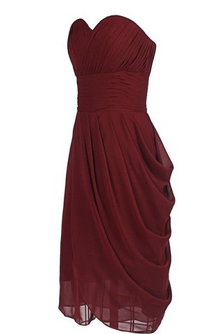 Robe demoiselle d'honneur naturel courte avec chiffon ligne a avec zip