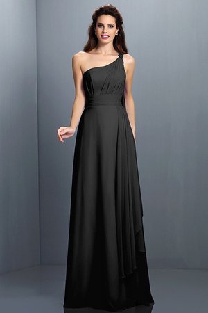 Robe demoiselle d'honneur plissage longue avec fronce avec zip a-ligne