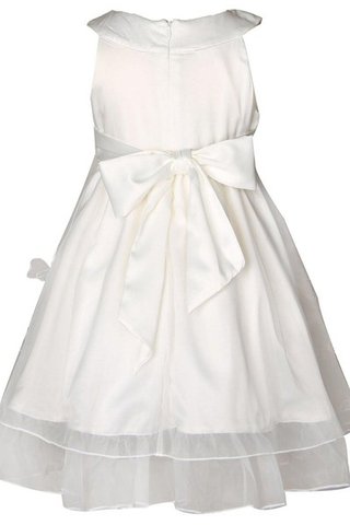 Robe cortège fille avec zip decoration en fleur manche nulle au niveau de genou ligne a