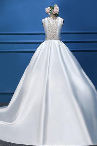 Robe de mariée dos nu ceinture en étoffe longueur mollet avec ruban de mode de bal