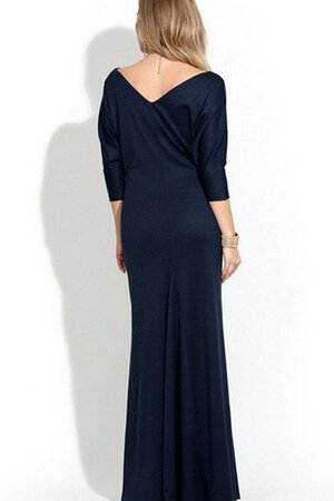 Robe mère de mariée longue de fourreau de sirène col en bateau avec manche 3/4