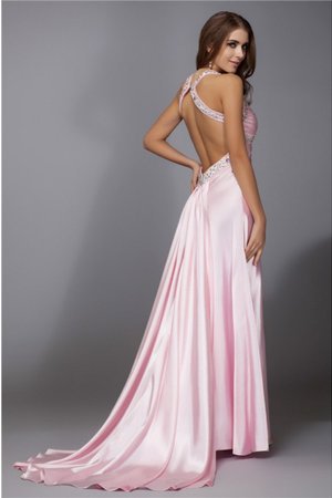 Robe de bal longue manche nulle collant bandouliere spaghetti avec perle