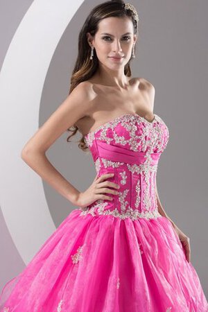 Robe de quinceanera plissé de mode de bal ruché decoration en fleur col en forme de cœur