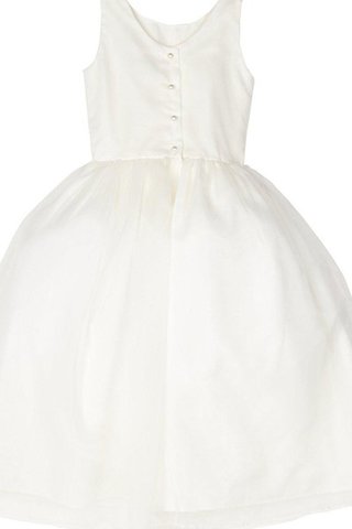 Robe cortège fille facile en organza avec sans manches avec perle ligne a