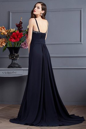 Robe de bal manche nulle avec chiffon ligne a de traîne courte avec perle