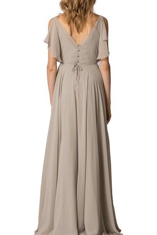 Robe demoiselle d'honneur facile plissage de traîne courte a-ligne avec chiffon