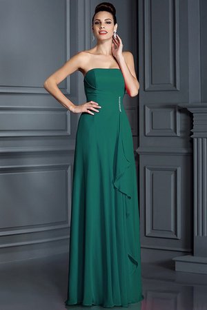 Robe demoiselle d'honneur longue avec chiffon avec perle de princesse a-ligne