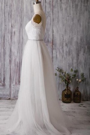 Robe de mariée naturel textile en tulle entrecroisé longueur au ras du sol fermeutre eclair