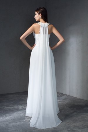 Robe de soirée a-ligne avec chiffon avec perle de princesse avec sans manches