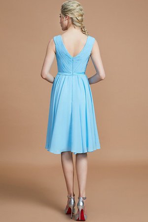 Robe demoiselle d'honneur naturel avec chiffon manche nulle ruché de princesse