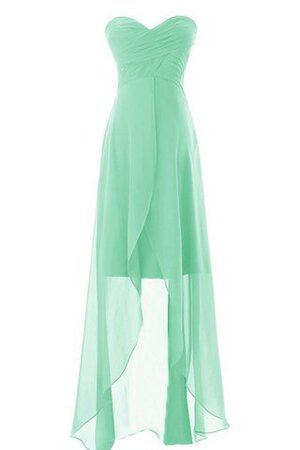 Robe demoiselle d'honneur naturel brillant bref ruché de col en cœur