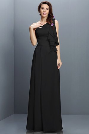 Robe demoiselle d'honneur longue avec sans manches avec chiffon ligne a de lotus