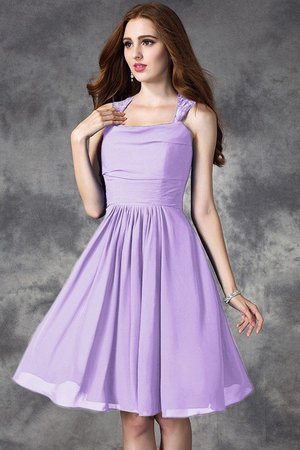 Robe demoiselle d'honneur courte a-ligne de princesse de lotus fermeutre eclair