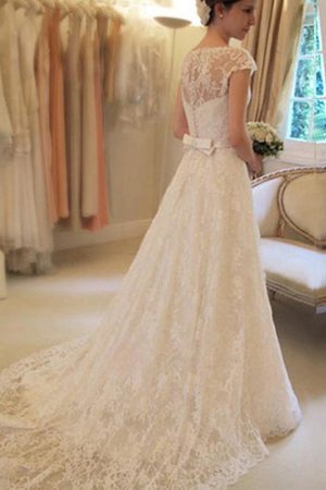 Robe de mariée splendide ceinture a-ligne encolure en carré naturel