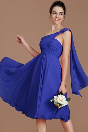 Robe demoiselle d'honneur bref avec chiffon de princesse ruché manche nulle