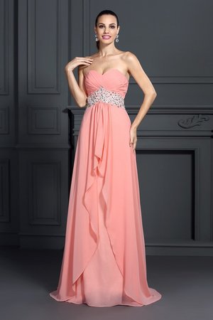 Robe de bal en chiffon de lotus de princesse de tour de ceinture en haute a-ligne