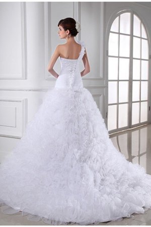 Robe de mariée longue avec perle avec fronce cordon col en forme de cœur