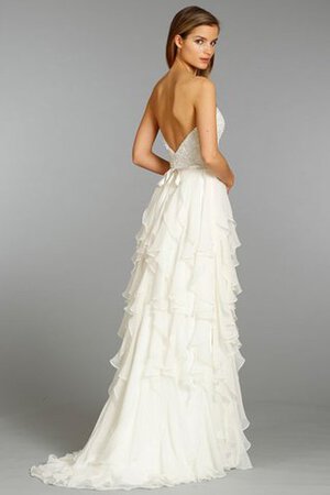 Robe de mariée en dentelle ceinture de lotus avec chiffon de fourreau