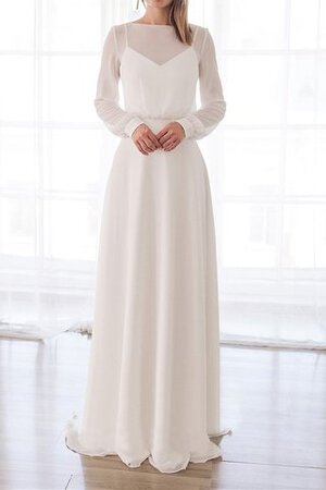 Robe de mariée avec manche longue fabuleux avec zip humble naturel