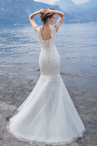 Robe de mariée manche nulle de sirène en plage cordon jusqu'au sol