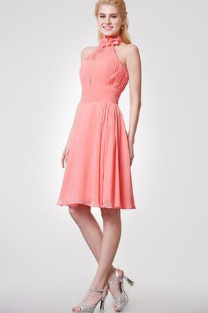 Robe demoiselle d'honneur facile de dos nu au niveau de genou avec chiffon ligne a