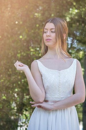 Robe de mariée naturel plissage fermeutre eclair a-ligne longueur au ras du sol