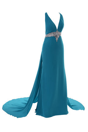 Robe de bal plissé classique romantique avec cristal avec chiffon