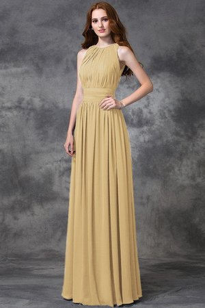 Robe demoiselle d'honneur longue manche nulle avec chiffon ruché ligne a