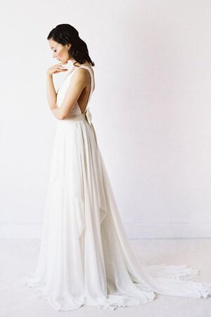 Robe de mariée romantique vintage avec ruban v col profonde de traîne courte